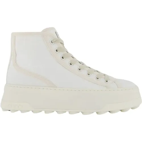 High-Top Sneakers with Grosgrain Trim , female, Sizes: 3 UK, 2 UK - Gucci - Modalova