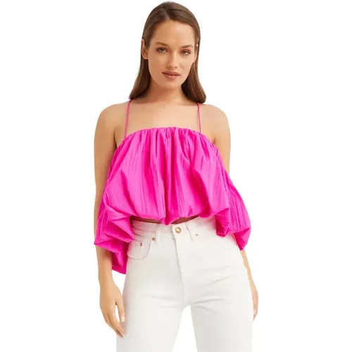 Rosa Puffy Top mit Dünnen Trägern , Damen, Größe: S - Acler - Modalova