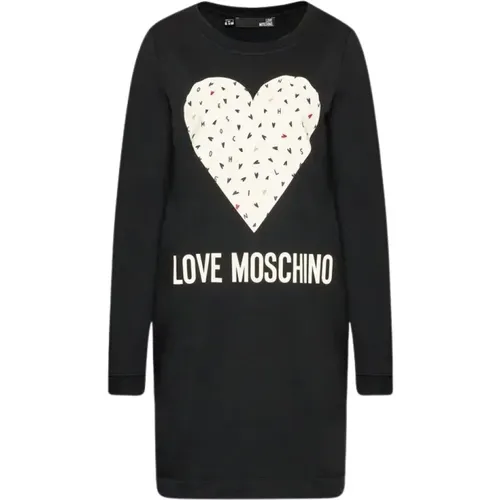 Blaues Baumwoll Statement Kleid , Damen, Größe: M - Love Moschino - Modalova