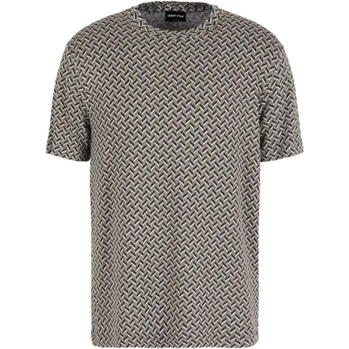 Elegantes T-Shirt mit kurzen Ärmeln , Herren, Größe: XL - Giorgio Armani - Modalova