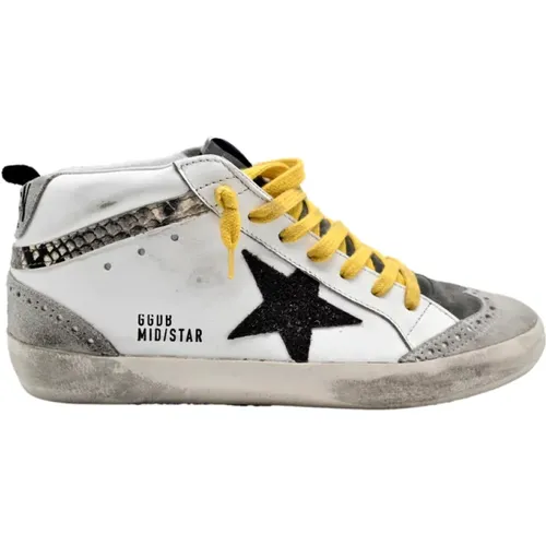 Mid Star Sneakers White Grey Yellow , female, Sizes: 6 UK - Golden Goose - Modalova