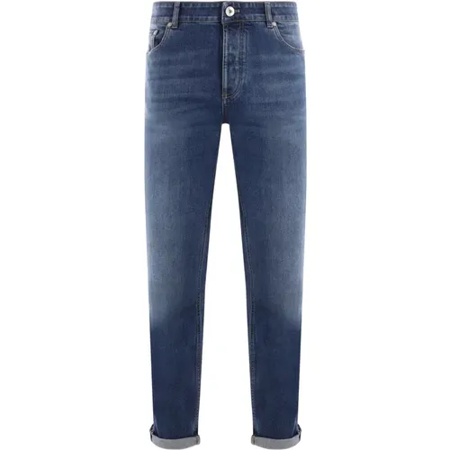 Cotton Denim Regular-Fit Jeans , male, Sizes: M, S, 2XL, XL, L - BRUNELLO CUCINELLI - Modalova