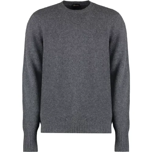 Kaschmir Rundhals Pullover Gerippte Strickkanten , Herren, Größe: XL - Drumohr - Modalova