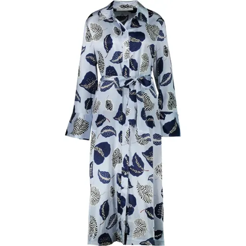 Elegant Maxi Dress in Light with Leaf Print , female, Sizes: XL, M, S, L - Herzen's Angelegenheit - Modalova