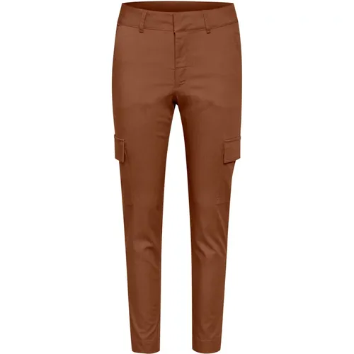 Slim Fit Cargo Taschenhose Soft Silt , Damen, Größe: M - Kaffe - Modalova