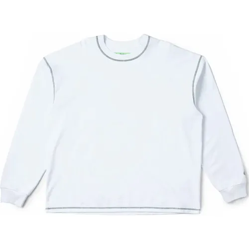 Kontrast LS Weißes Baumwoll-T-Shirt - New Amsterdam Surf Association - Modalova