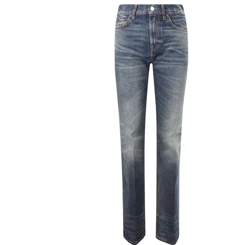 Blaue Straight Leg High Waist Jeans , Damen, Größe: W30 - Haikure - Modalova