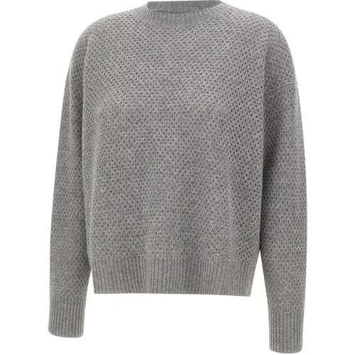 Grey Wool Silk Cashmere Sweater , female, Sizes: S, M, L - Fabiana Filippi - Modalova