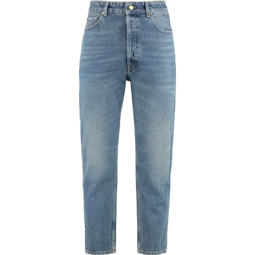 Glückliche Straight Leg Jeans mit Kontrastnähten , Herren, Größe: W33 - Golden Goose - Modalova