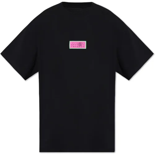 T-Shirt mit Logo - MM6 Maison Margiela - Modalova