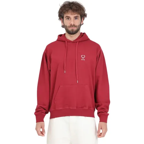 Bordeaux Hoodie Hank Small Heart , Herren, Größe: M - Arte Antwerp - Modalova