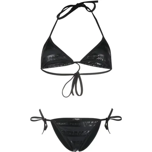 Logo Print Bikini, Beach Ready Style , female, Sizes: L - Balmain - Modalova