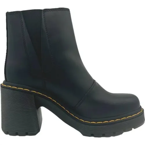 Chelsea Lederstiefel mit Chunky Absatz , Damen, Größe: 40 EU - Dr. Martens - Modalova