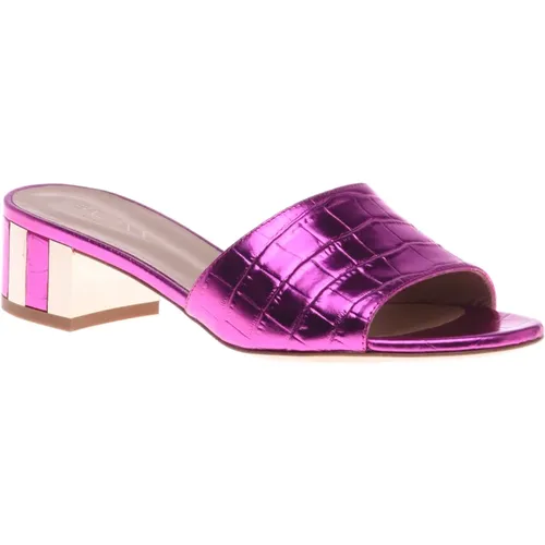 Slipper in fuchsia with crocodile print , female, Sizes: 3 1/2 UK, 4 1/2 UK, 4 UK, 5 UK, 7 1/2 UK, 8 UK, 7 UK, 5 1/2 UK, 6 1/2 UK, 3 UK, 6 UK - Baldinini - Modalova