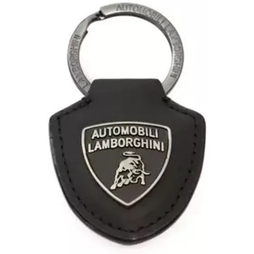 Exklusiver Schwarzer Schild Logo Schlüsselanhänger , unisex, Größe: ONE Size - Automobili Lamborghini - Modalova