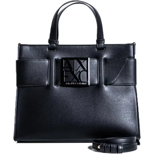 Schwarze Handtasche mit Schultergurt , Herren, Größe: ONE Size - Armani Exchange - Modalova