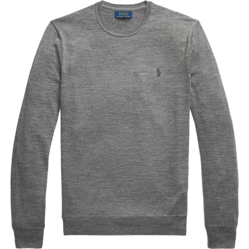 Heather Grey Pullover Sweater , Herren, Größe: L - Polo Ralph Lauren - Modalova