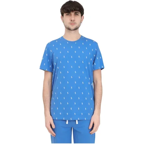 Blaues Unisex T-Shirt mit Logo , Herren, Größe: XS - Ralph Lauren - Modalova
