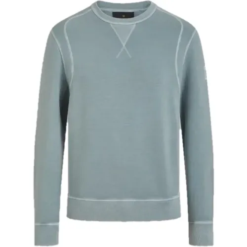 Gibe Lightweight Fleece Sweatshirt in Steel , male, Sizes: M, XL - Belstaff - Modalova