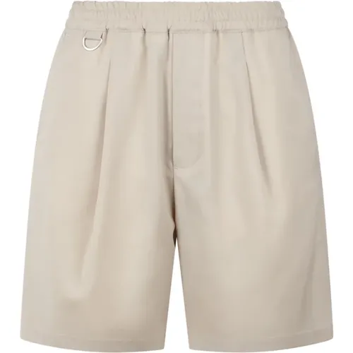 Tropical Wool Shorts Regular Fit Metal Detail , male, Sizes: XL, L, M - Low Brand - Modalova