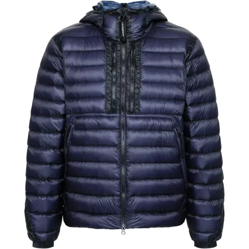 Navy Down Jacket with Goggle Detail , male, Sizes: L, XL - C.P. Company - Modalova