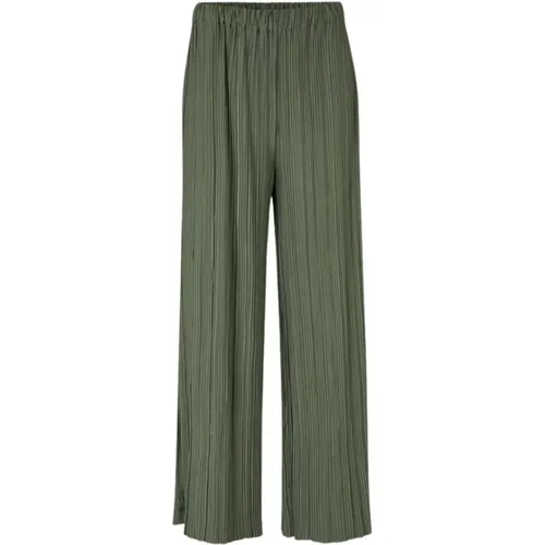 Pleated Wide Leg Jersey Trousers , female, Sizes: XS - Samsøe Samsøe - Modalova