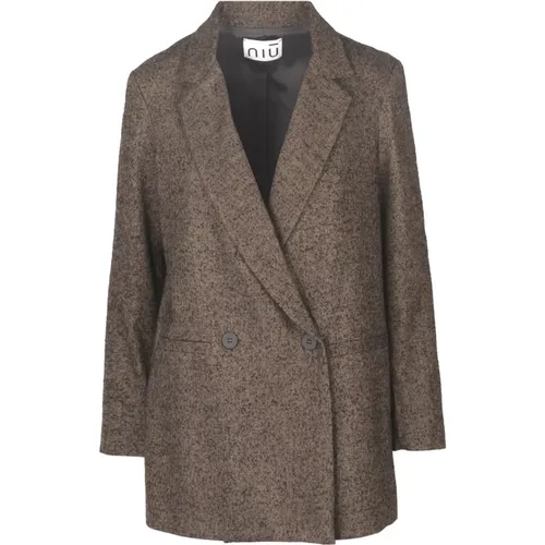 Wool Double-Breasted Blazer , female, Sizes: S - NIU - Modalova