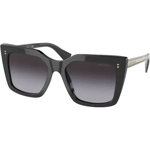 Black/Grey Shaded Sunglasses , female, Sizes: 53 MM - Miu Miu - Modalova