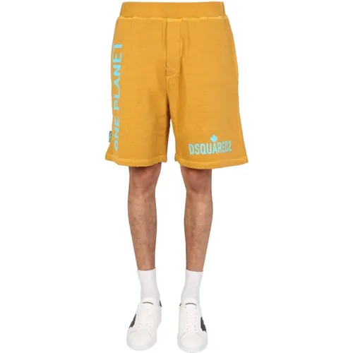 ONE Life ONE Planet Bermuda Shorts , male, Sizes: S, M - Dsquared2 - Modalova