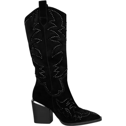 Studded Leather Cowboy Boots , female, Sizes: 6 UK, 7 UK, 5 UK, 4 UK, 3 UK - Alma en Pena - Modalova