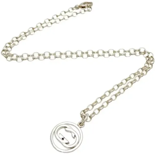 Pre-owned Silver necklaces , female, Sizes: ONE SIZE - Gucci Vintage - Modalova