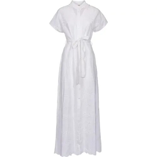 Baumwoll Pinafore Kleid mit Gürtel , Damen, Größe: M - MC2 Saint Barth - Modalova