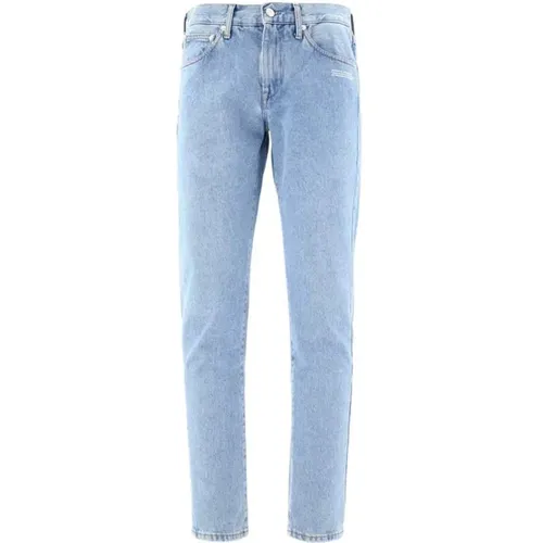 Baumwoll Denim Jeans , Herren, Größe: W32 - Off White - Modalova
