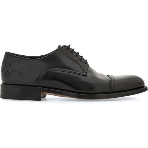 Schwarze flache Derby-Schuhe - Salvatore Ferragamo - Modalova