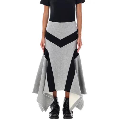 Contrasting Panels Grey Black Skirt , female, Sizes: XS - The Attico - Modalova