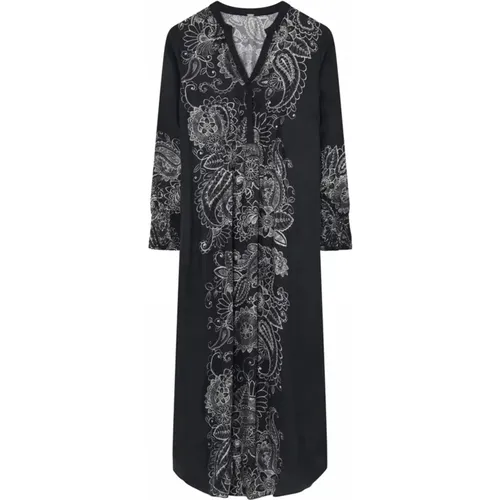 Long Dress with V-Neck and Print , female, Sizes: XL, 3XL, M, L, XS, 2XL, S - Gustav - Modalova