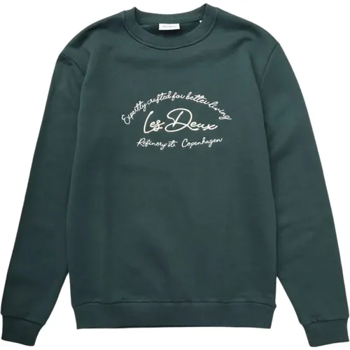 Grüner Camden Rundhalsausschnitt Pullover , Herren, Größe: M - Les Deux - Modalova