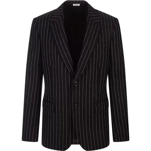 Elegant Pinstripe Wool Jacket , male, Sizes: L - alexander mcqueen - Modalova