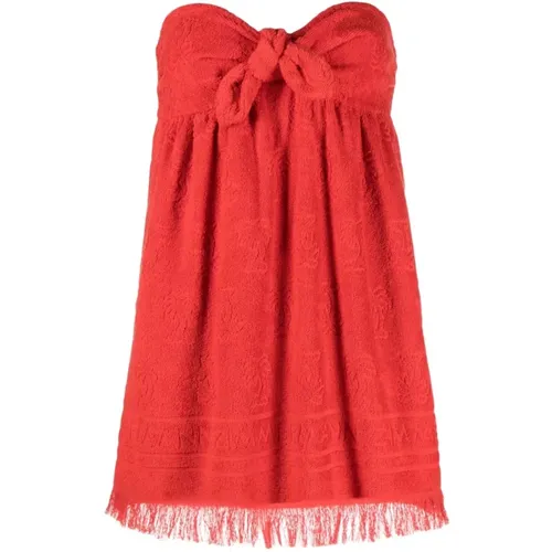 Rotes Bandeau-Kleid mit Palmenmuster - Zimmermann - Modalova