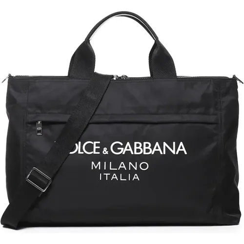 Nylon Hand Bag with Logo , male, Sizes: ONE SIZE - Dolce & Gabbana - Modalova