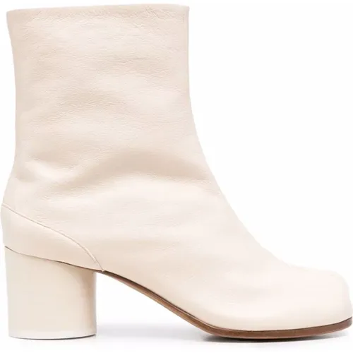 Cremefarbene Stiefeletten mit Tabi-Zehen - Maison Margiela - Modalova