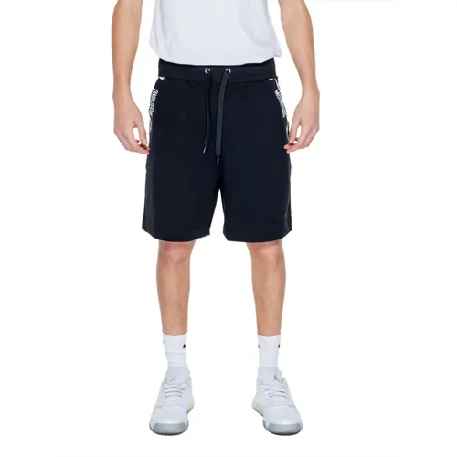 Schwarze Sportliche Shorts Logo Print , Herren, Größe: XL - Love Moschino - Modalova