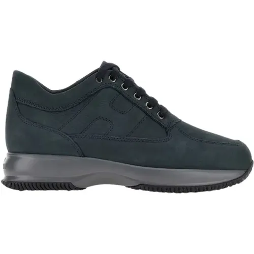 Denim Sneakers with Exposed Stitching , male, Sizes: 5 UK, 5 1/2 UK, 6 UK, 7 1/2 UK, 10 UK, 9 UK, 6 1/2 UK, 8 1/2 UK, 7 UK, 8 UK - Hogan - Modalova