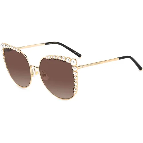 Rose Gold/Brown Shaded Sunglasses , female, Sizes: 58 MM - Carolina Herrera - Modalova