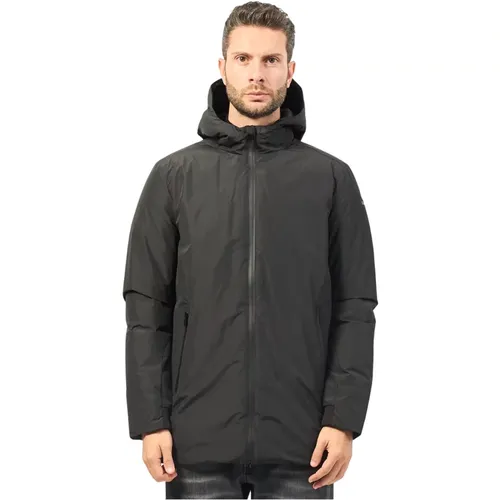 Schwarze Steppjacke mit fluoreszierenden Details , Herren, Größe: L - Suns - Modalova