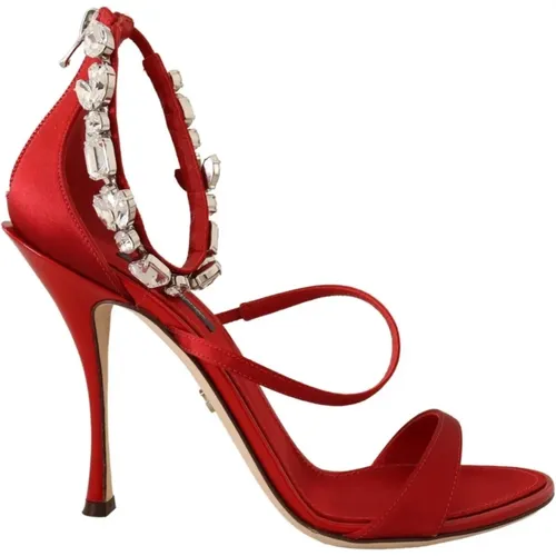 Rote Kristall Sandalen - Dolce & Gabbana - Modalova