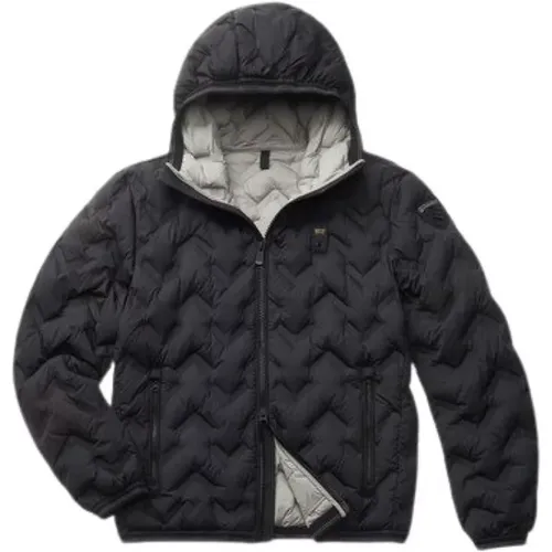 Schwarze Steppjacke , Herren, Größe: L - Blauer - Modalova