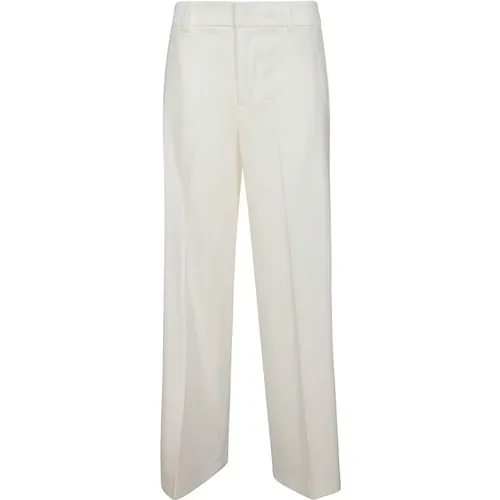 Weiße Polyesterhose mit Reißverschluss , Damen, Größe: S - PT Torino - Modalova