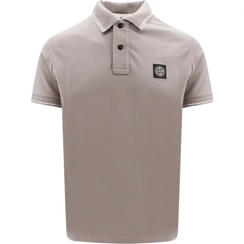 Cotton Polo Shirt with Frontal Logo , male, Sizes: XL, L - Stone Island - Modalova