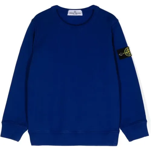 Blauer Rundhalspullover mit Fleecefutter - Stone Island - Modalova